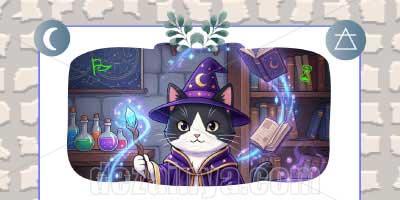 はがき ハガキ 猫 魔法使い イラスト デザイン テンプレート ダウンロード