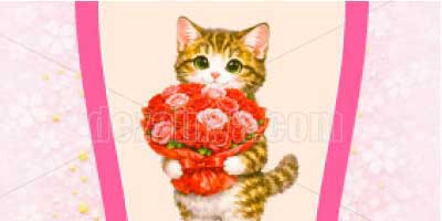 猫 はがき デザイン 誕生日 カード ピンク ポストカード テンプレート 