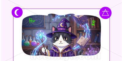 はがき ハガキ 猫 魔法使い イラスト デザイン テンプレート ダウンロード
