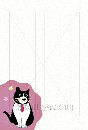 手紙 猫 可愛い 薄い色 淡い デザイナー 色味 ハガキ デザイン ダウンロード