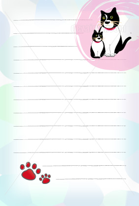 手紙 ハガキ サイズ 絵葉書 ポストカード 子猫 親猫 家族 はがき デザイン ダウンロード