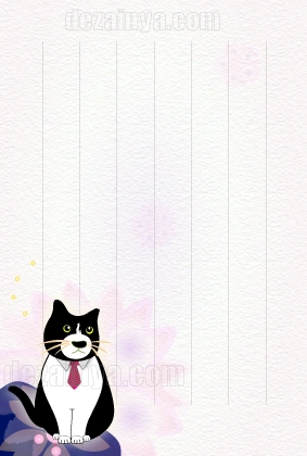 手紙 猫 可愛い 薄い色 淡い デザイナー 色味 ハガキ デザイン ダウンロード